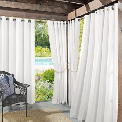 Sun Zero Indoor/Outdoor Woven Solid Window Curtain   555614875